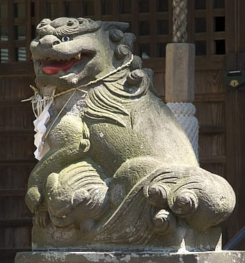 狛犬阿像写真